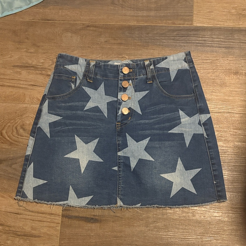 Toast Jeans - Denim Star Print Skirt